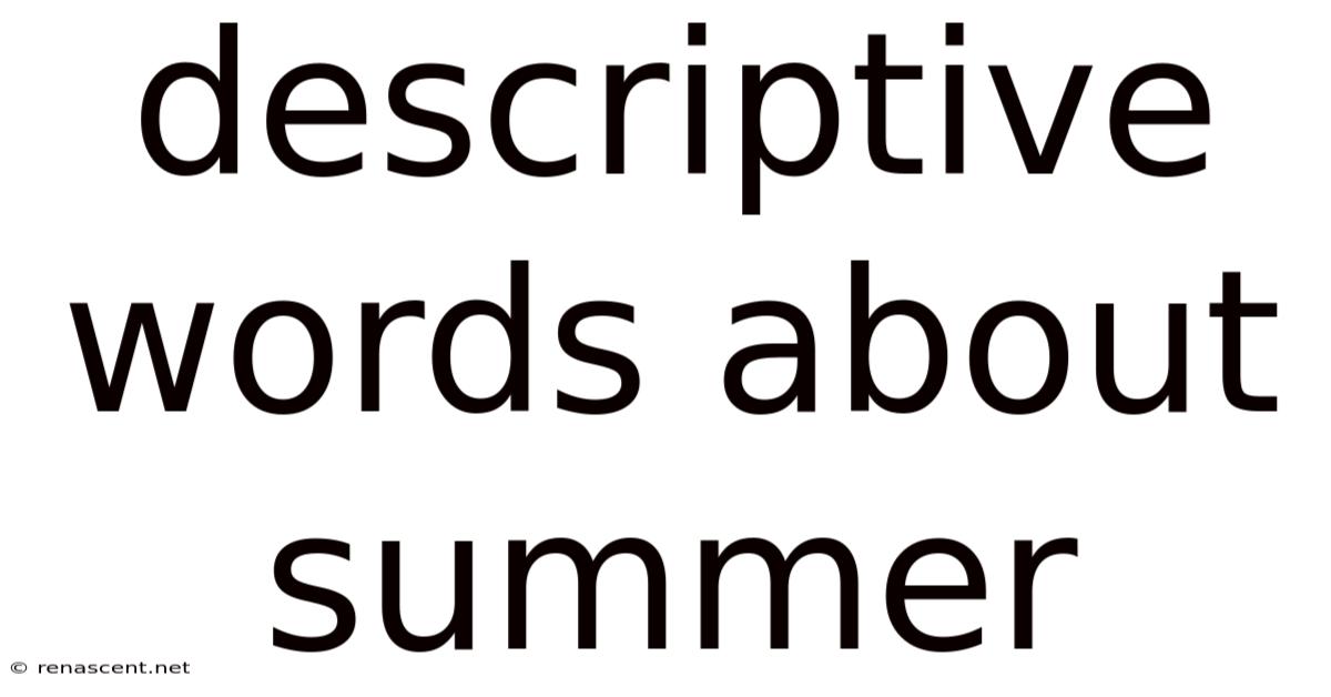 Descriptive Words About Summer