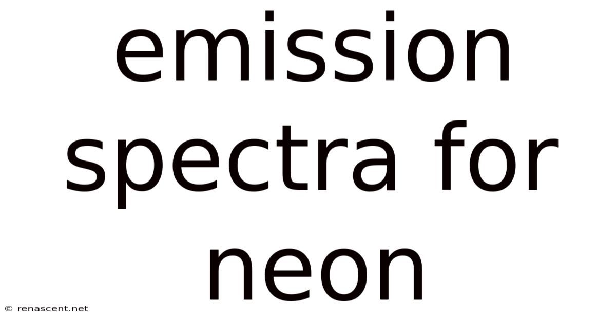 Emission Spectra For Neon