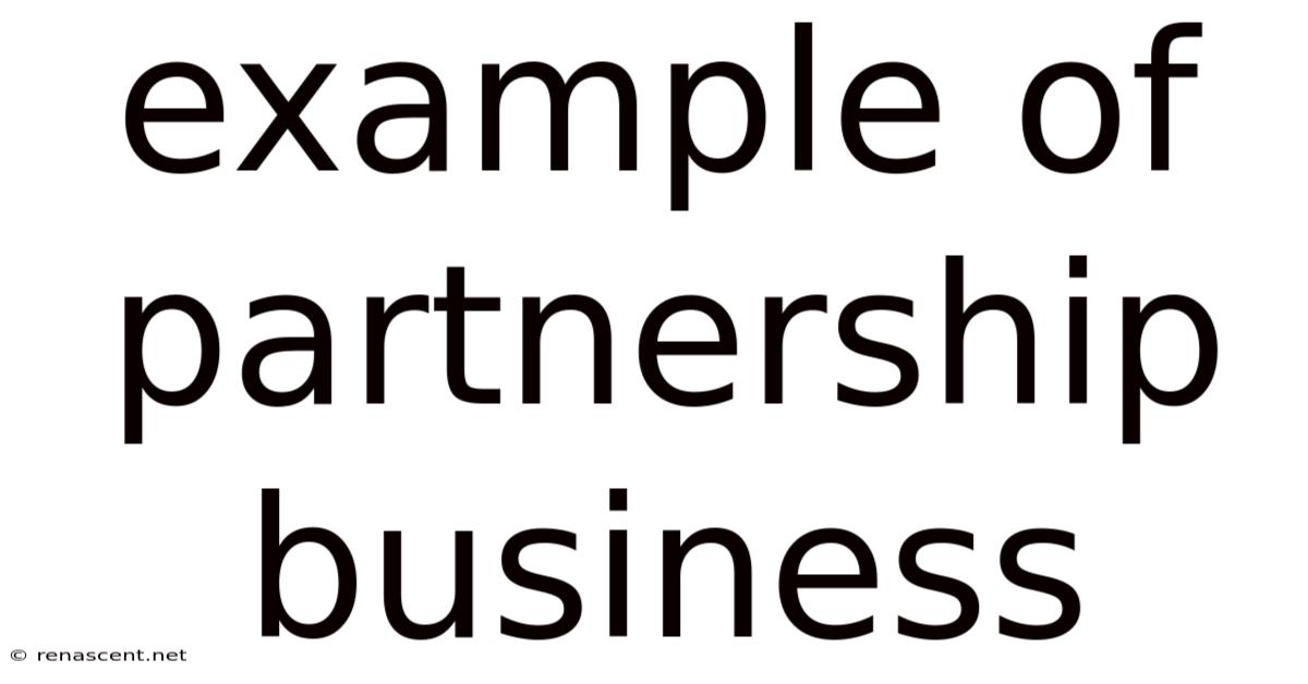 Example Of Partnership Business