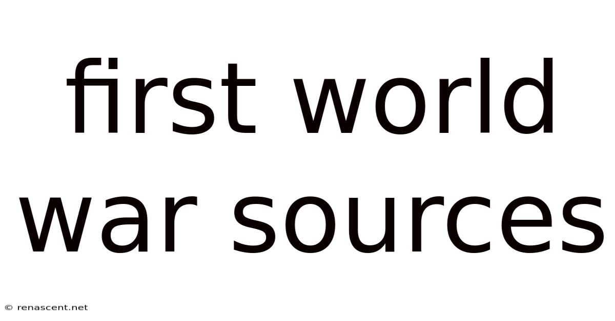 First World War Sources