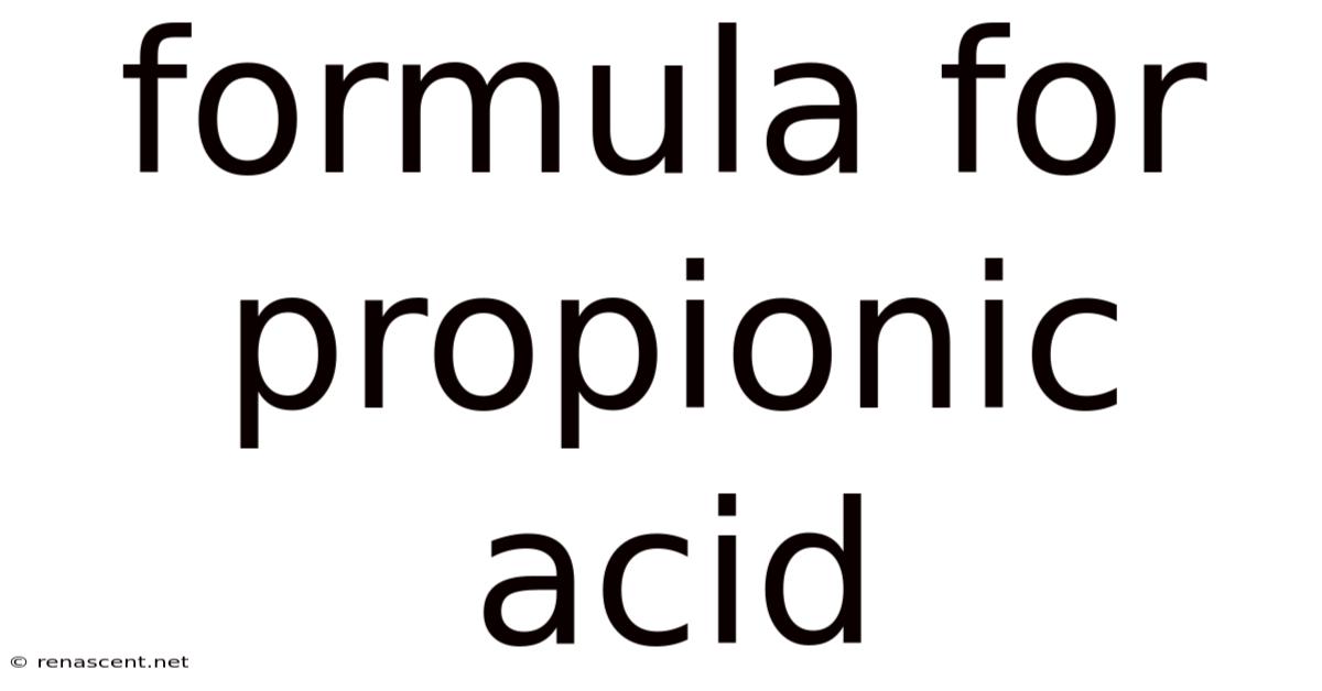 Formula For Propionic Acid
