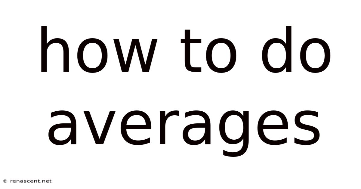How To Do Averages
