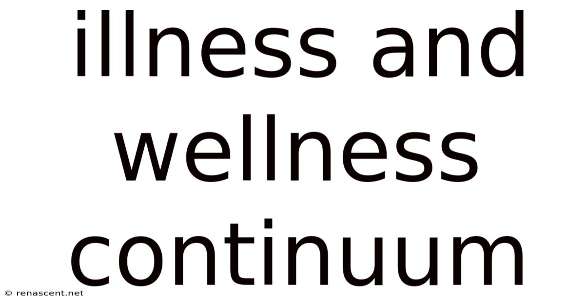 Illness And Wellness Continuum