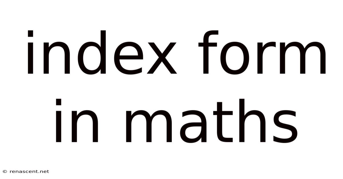 Index Form In Maths