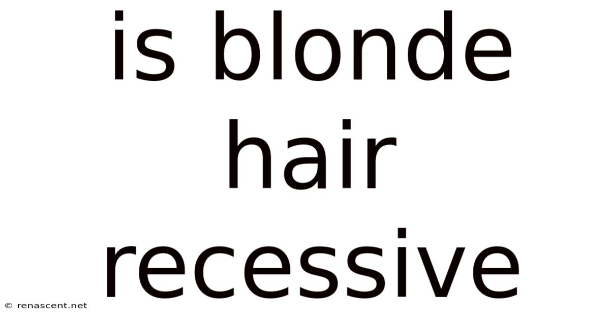 Is Blonde Hair Recessive