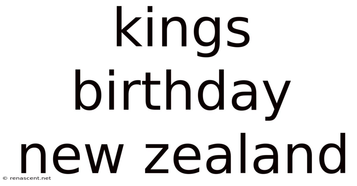 Kings Birthday New Zealand