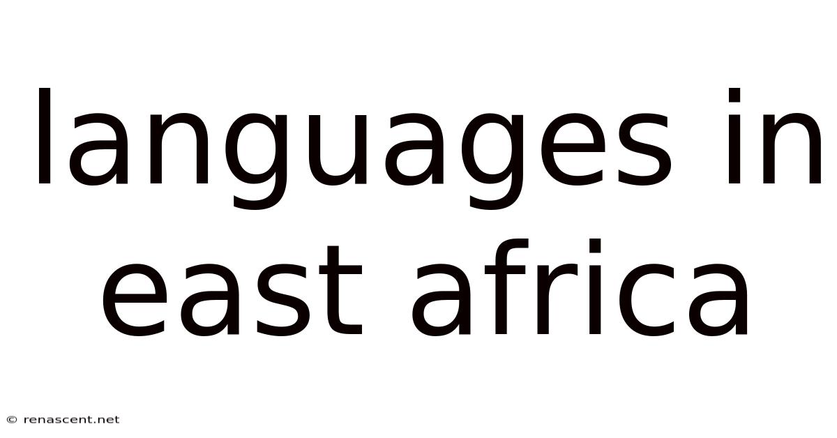 Languages In East Africa