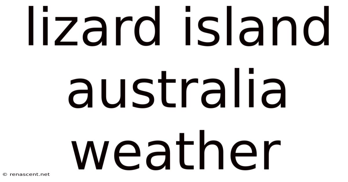 Lizard Island Australia Weather