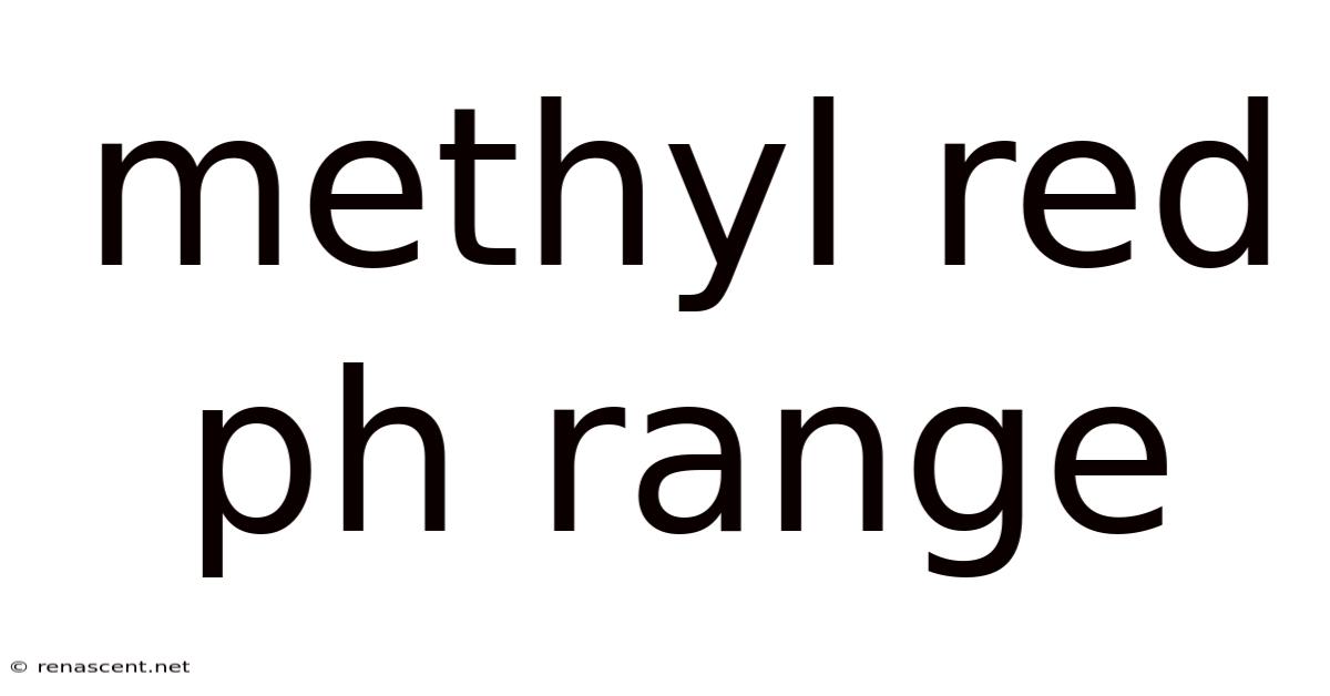 Methyl Red Ph Range