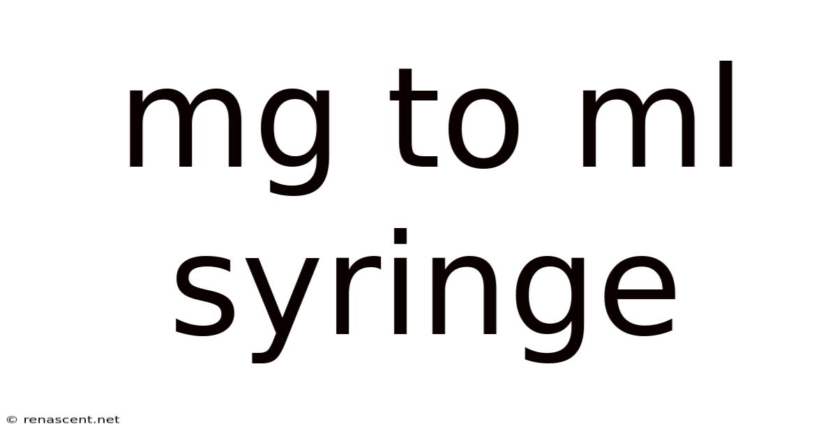 Mg To Ml Syringe