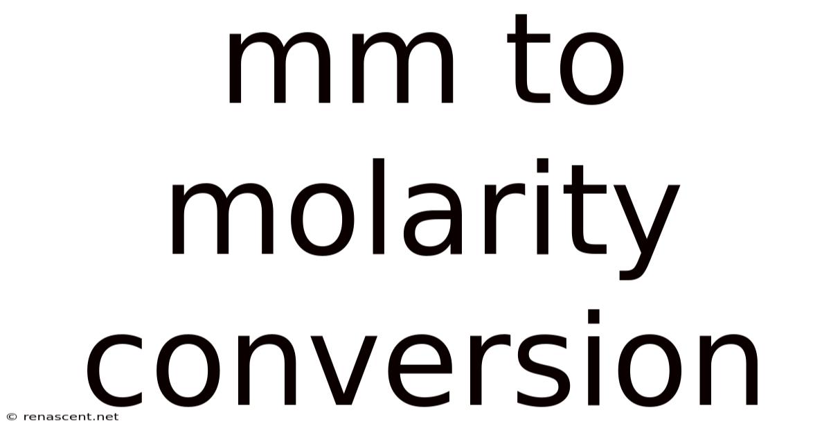 Mm To Molarity Conversion