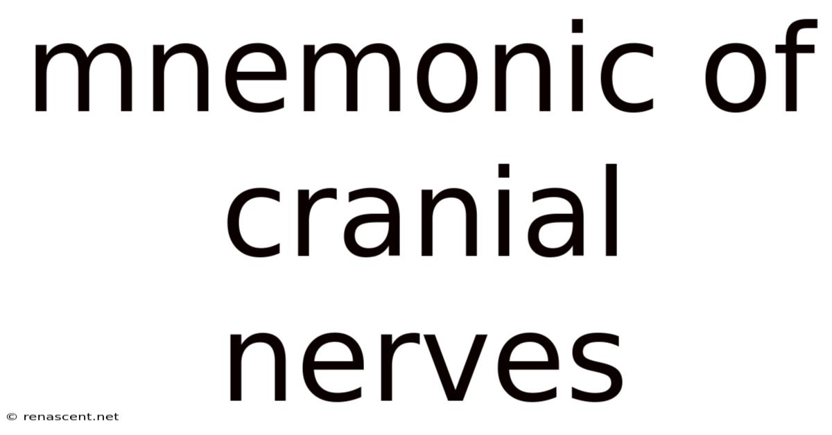 Mnemonic Of Cranial Nerves