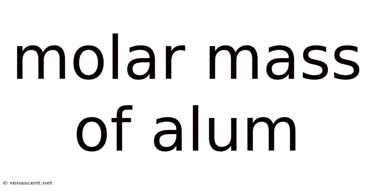 Molar Mass Of Alum