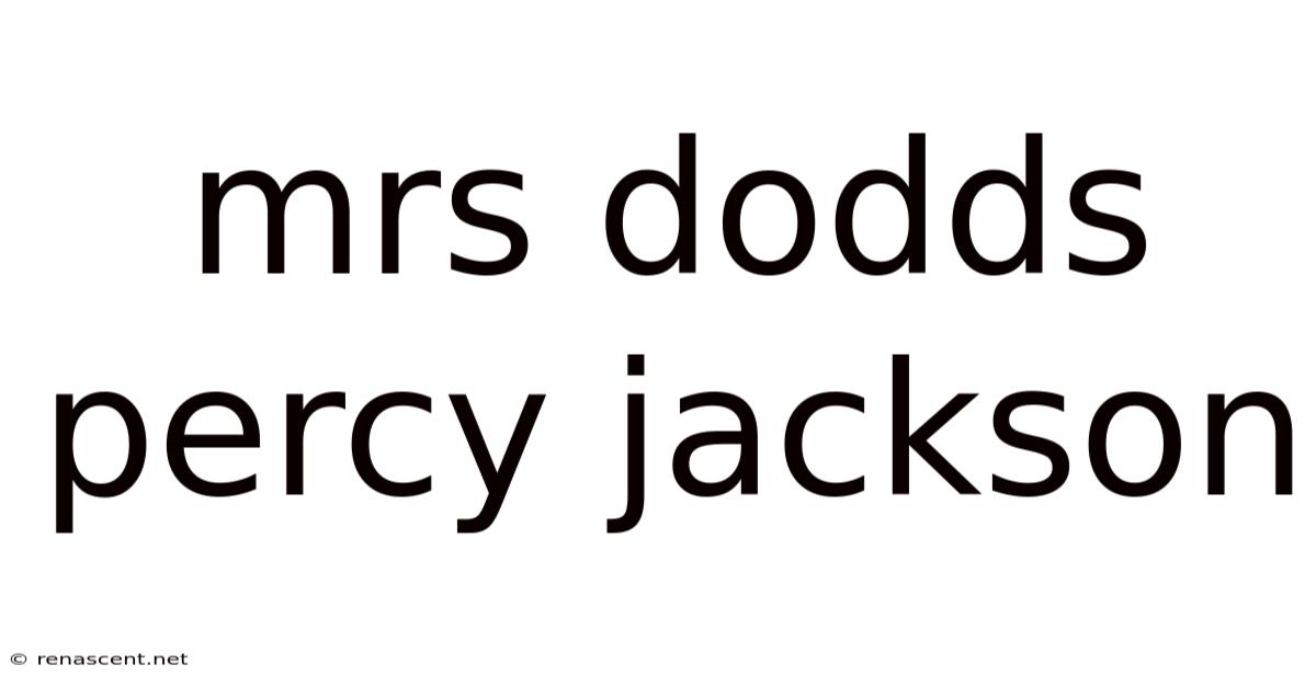 Mrs Dodds Percy Jackson