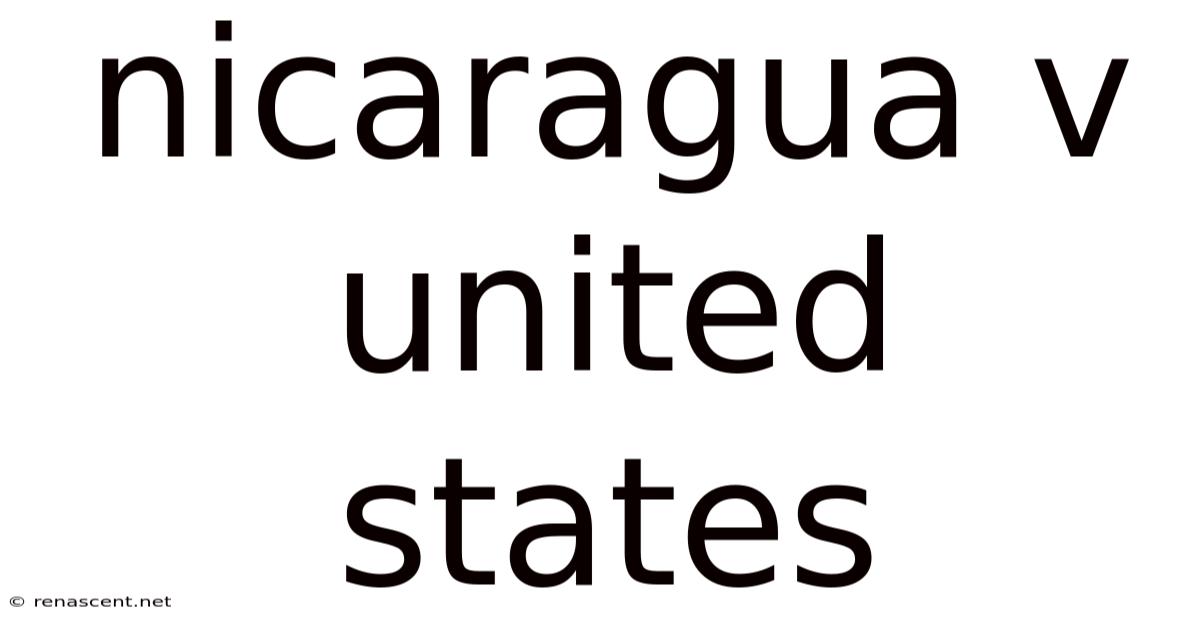 Nicaragua V United States