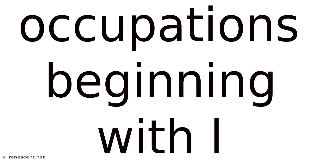 Occupations Beginning With L