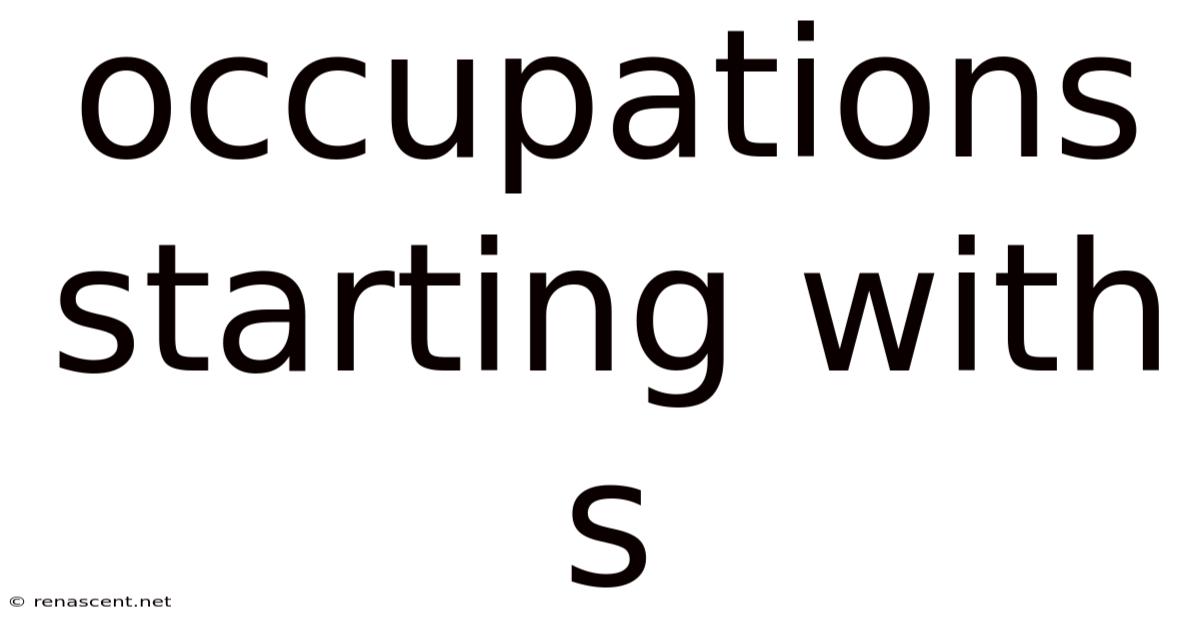 Occupations Starting With S