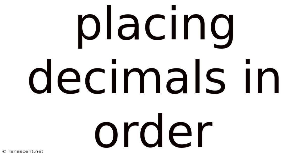 Placing Decimals In Order