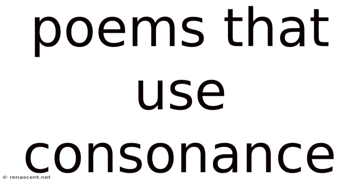 Poems That Use Consonance