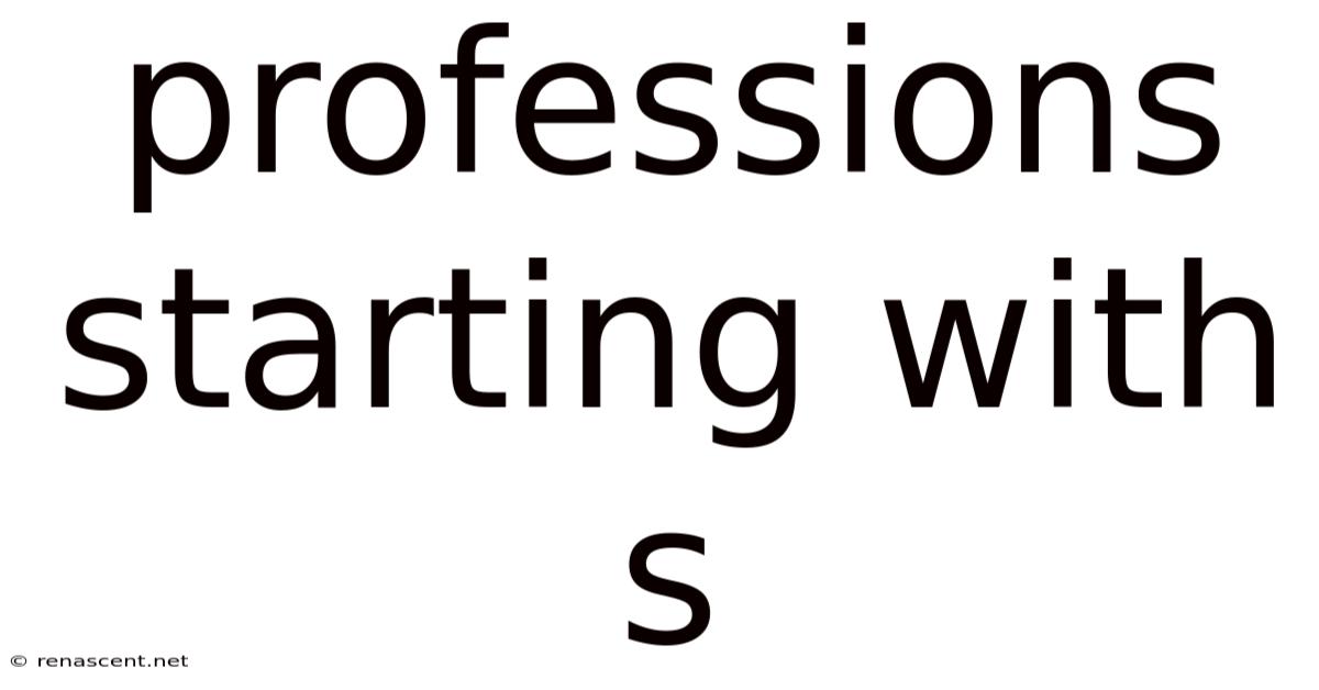 Professions Starting With S