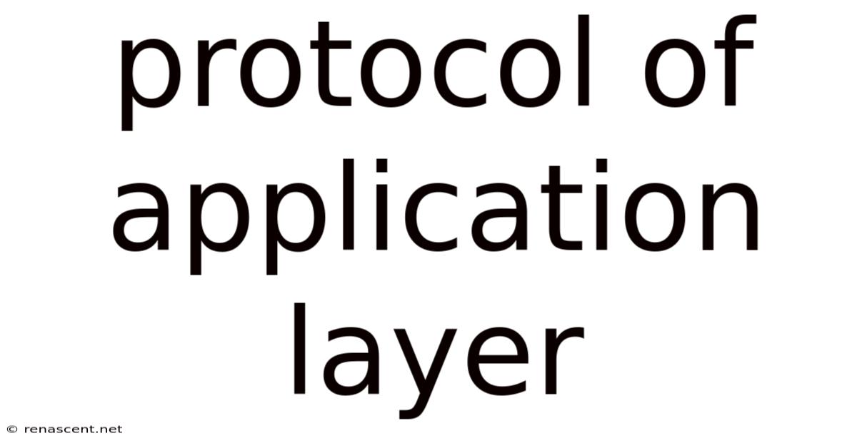 Protocol Of Application Layer