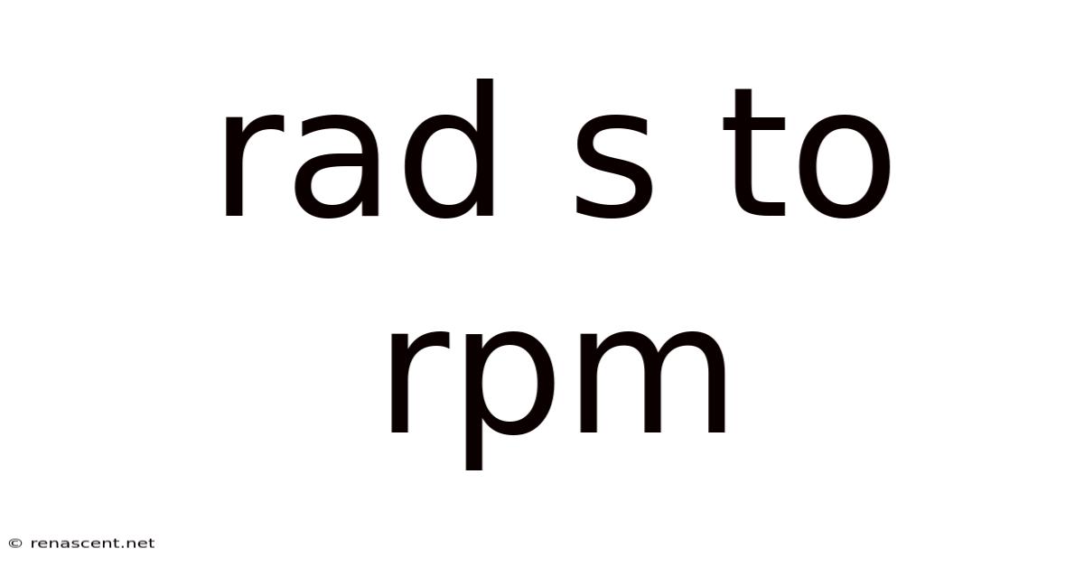 Rad S To Rpm