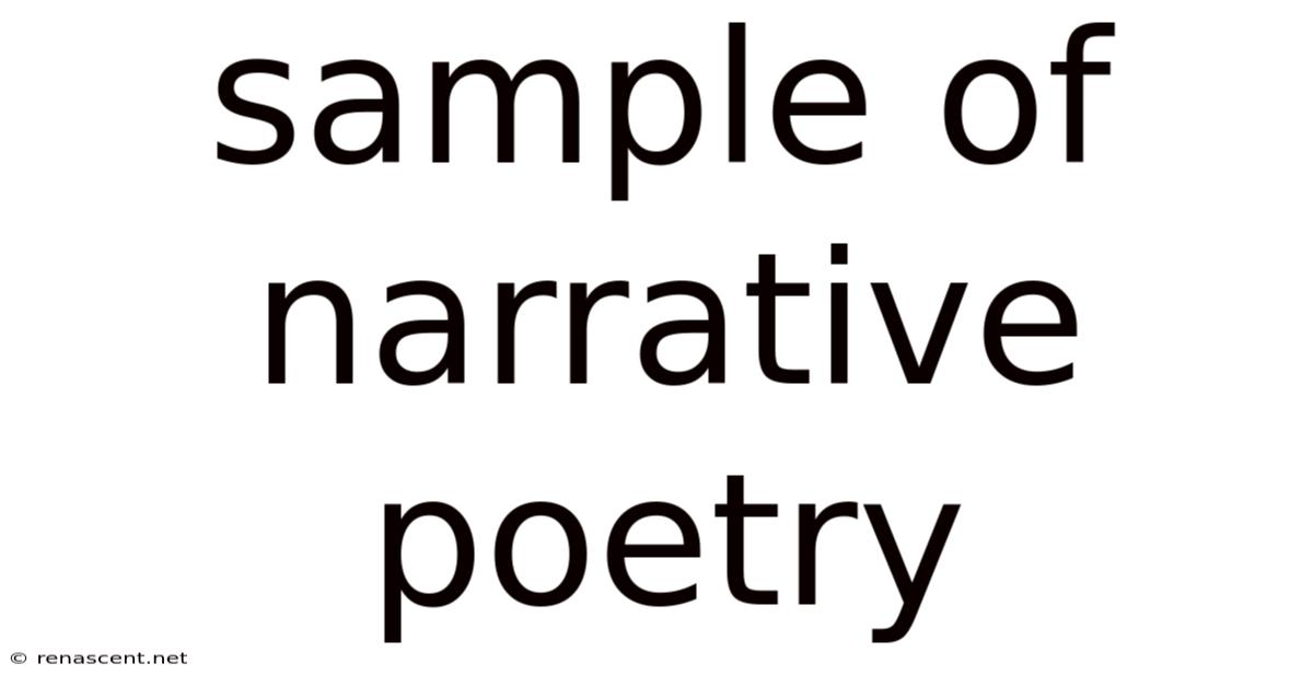 Sample Of Narrative Poetry