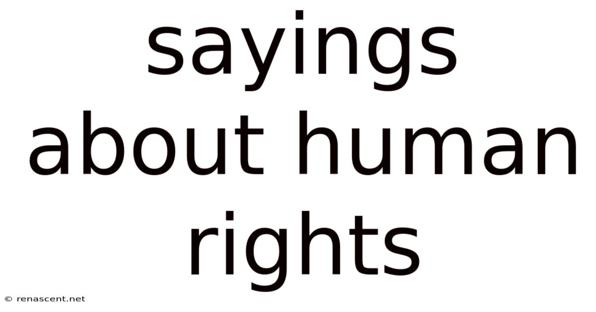 Sayings About Human Rights