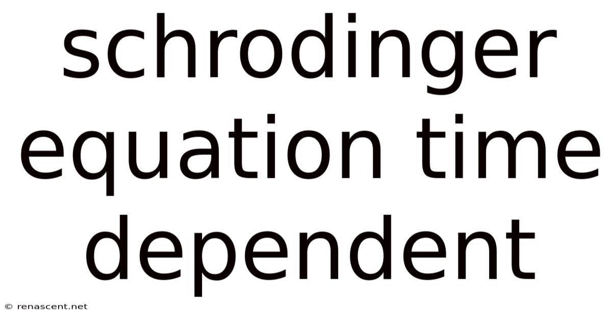 Schrodinger Equation Time Dependent