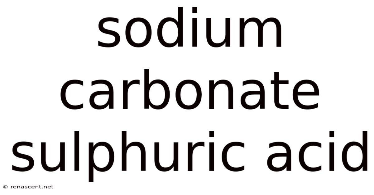 Sodium Carbonate Sulphuric Acid