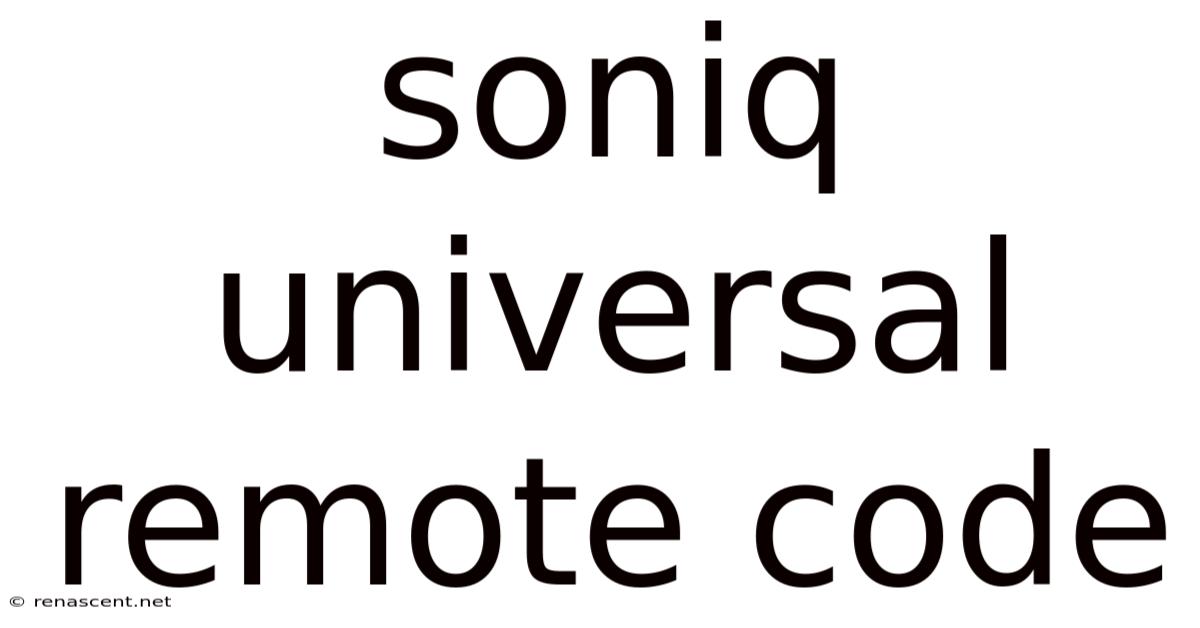 Soniq Universal Remote Code