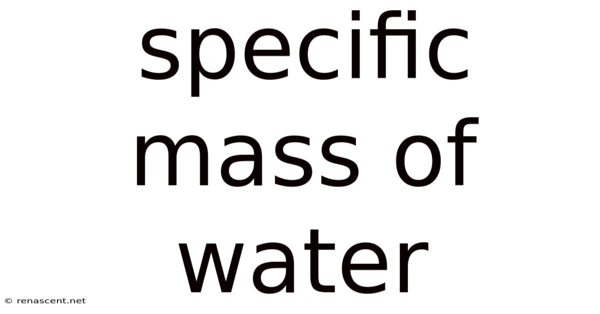 Specific Mass Of Water