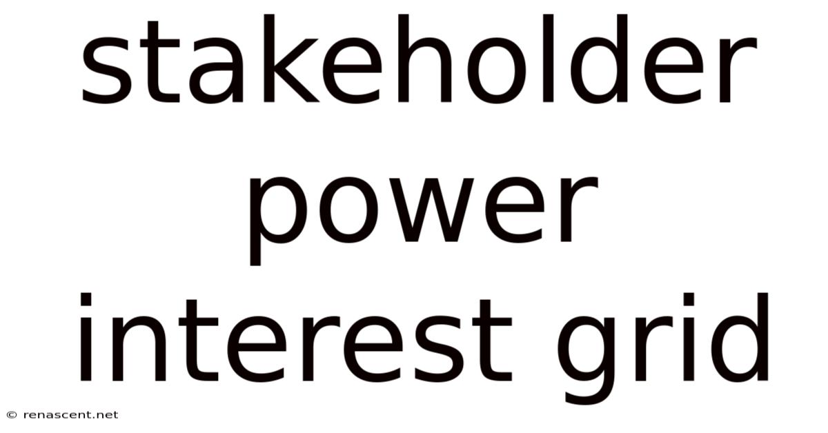 Stakeholder Power Interest Grid