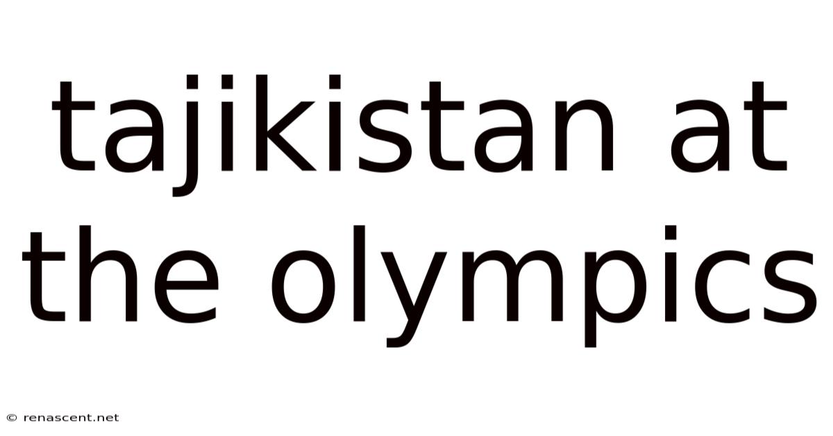 Tajikistan At The Olympics