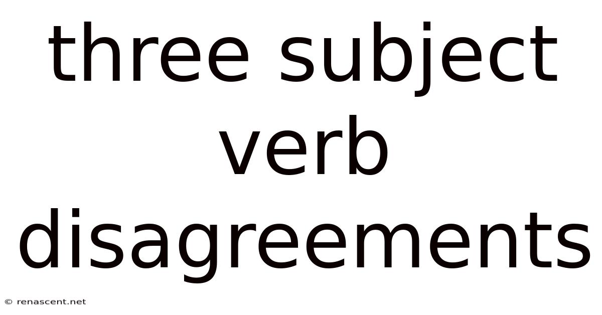 Three Subject Verb Disagreements