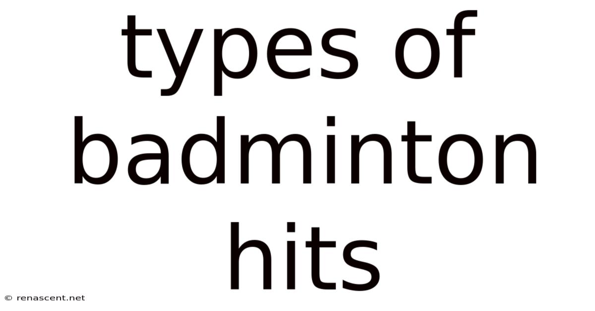 Types Of Badminton Hits