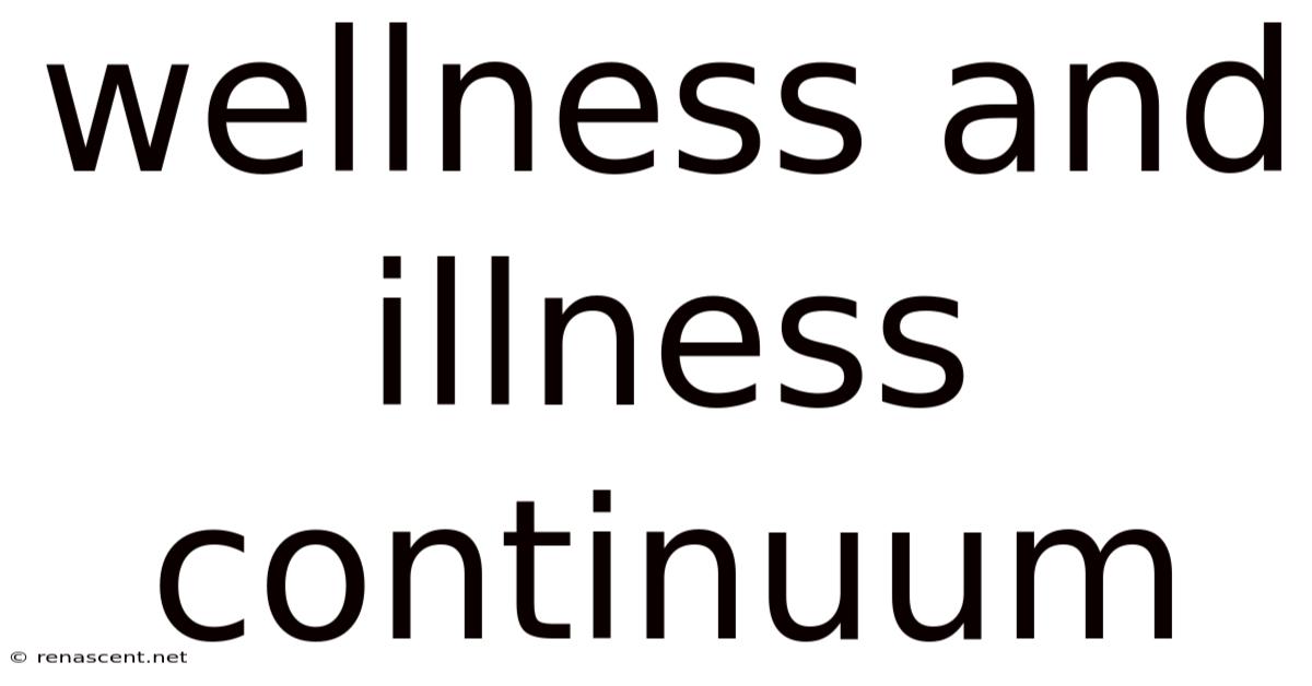 Wellness And Illness Continuum