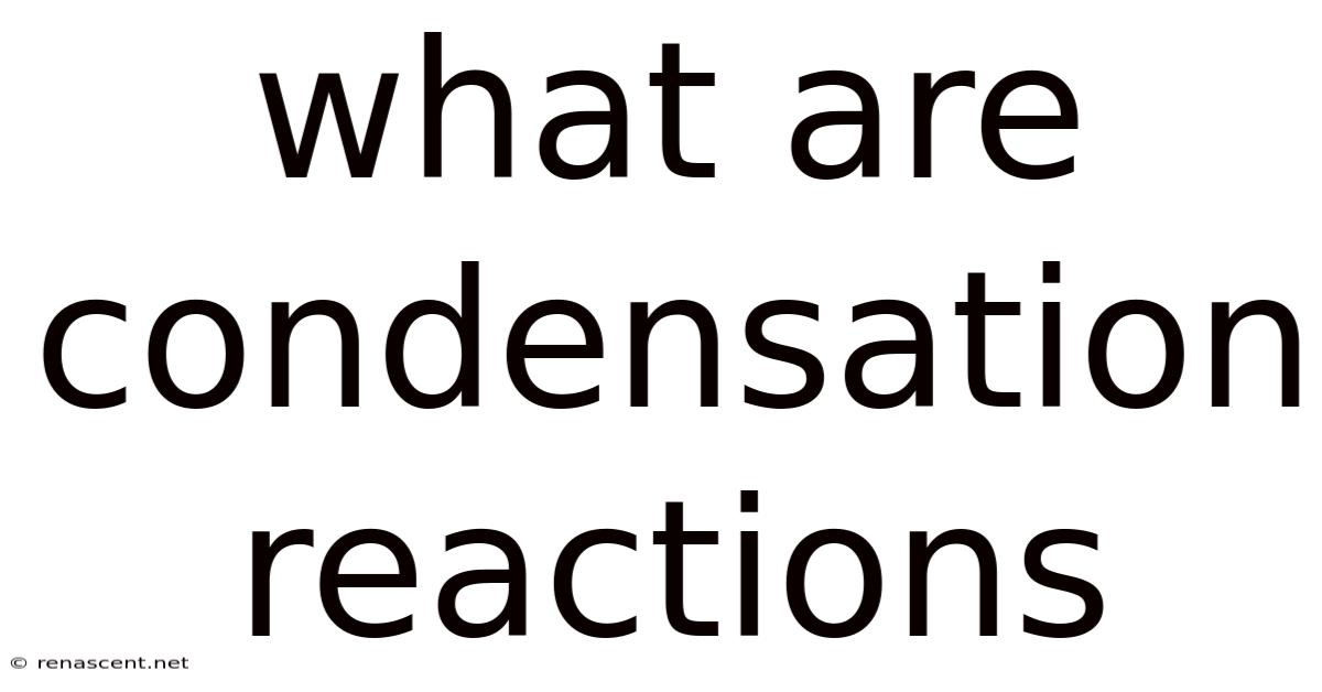 What Are Condensation Reactions