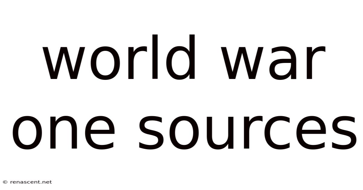 World War One Sources