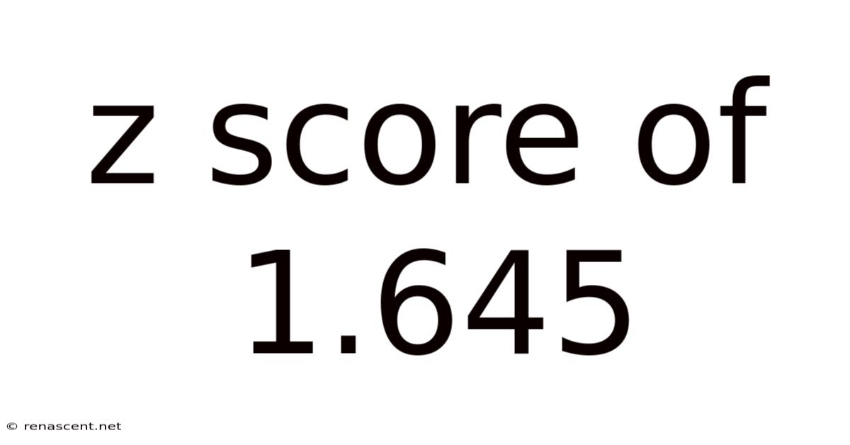 Z Score Of 1.645